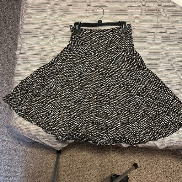 DRESSBARN Jersey Yoga Waistband Skirt Women's Sz. Medium in Brown/Black/Cream - Picture 8 of 9